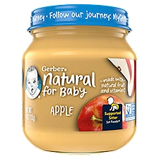 Gerber 1st Foods Natural for Baby Apple Supported Sitter, Baby Food, 4 Ounce