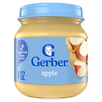 Gerber 1st Foods Apple Baby Food, Supported Sitter, 4 oz