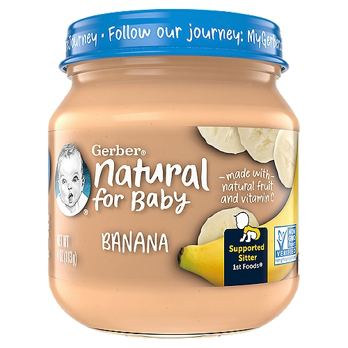 Gerber 1st Foods Banana Baby Food, Supported Sitter, 4 oz