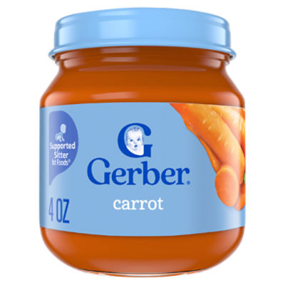 Gerber 1st Foods Carrot Baby Food, Supported Sitter, 4 oz