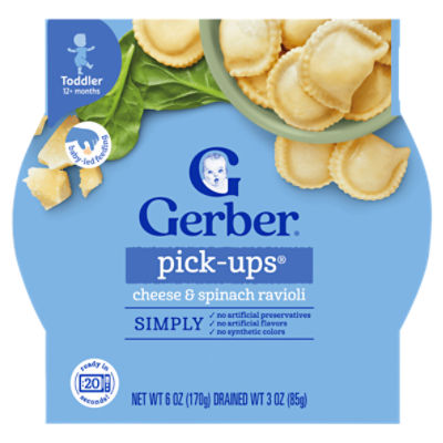 Gerber PickUps Cheese & Spinach Ravioli Baby Food, Toddler, 12+ Months