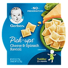 Gerber Pick-Ups Cheese & Spinach Ravioli Baby Food, Toddler, 12+ Months, 6 oz