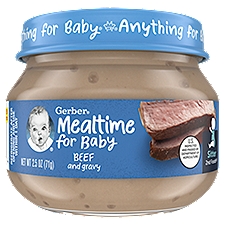Gerber 2nd Foods Mealtime for Baby Beef and Gravy Sitter, Baby Food, 2.5 Ounce
