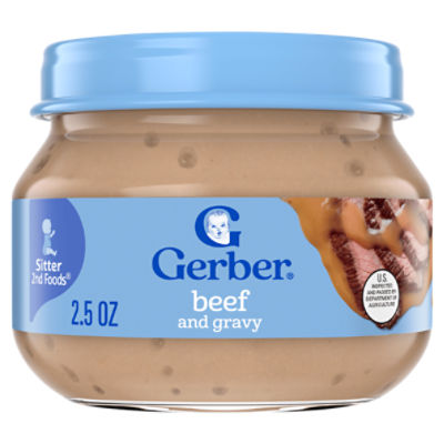 Gerber 2nd Foods Beef and Gravy Baby Food, Sitter, 4M, 2.5 oz