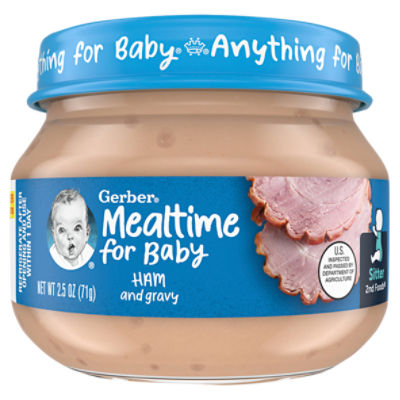 Gerber 2nd Foods Ham and Gravy Baby Food, Sitter, 2.5 oz