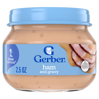 Gerber 2nd Foods Ham and Gravy Baby Food, Sitter, 4M, 2.5 oz