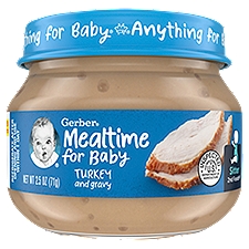 Gerber 2nd Foods Turkey and Gravy Sitter, Baby Food, 2.5 Ounce
