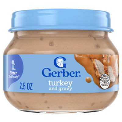 Gerber 2nd Foods Turkey and Gravy Baby Food, Sitter, 4M, 2.5 oz