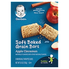 Gerber Apple Cinnamon Soft Baked Toddler 12+ Months, Grain Bars, 5.5 Ounce