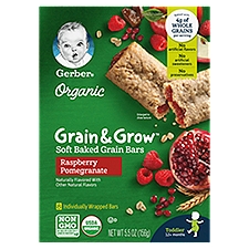 Gerber Grain & Grow Organic Soft Baked Toddler 12+ Months, Grain Bars, 5.5 Ounce