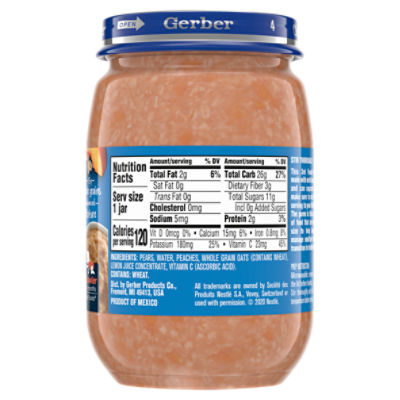 Gerber store peach oatmeal