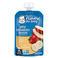 Gerber 2nd Foods Apple Strawberry Banana Baby Food, 3.5 oz Pouch, 3.5 Ounce