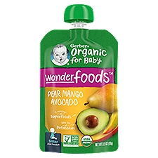 Gerber 2nd Foods Wonderfoods Pear Mango Avocado Baby Food, Sitter, 3.5 oz, 3.5 Ounce