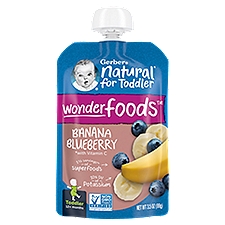 Gerber Banana Blueberry Baby Food, Toddler, 12+ Months, 3.5 oz, 3.5 Ounce