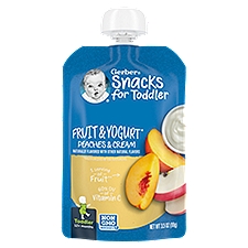 Gerber Peaches & Cream Fruit & Yogurt Baby Food, Toddler, 12+ Months, 3.5 oz