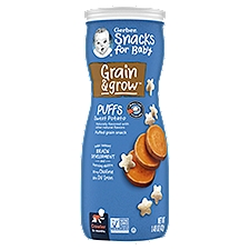 Gerber Grain & Grow Snacks for Baby Crawler 8+ Months, Sweet Potato Puffs, 1.48 Ounce