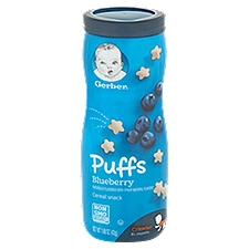 Gerber Puffs Cereal Snack - Blueberry, 1.48 Ounce
