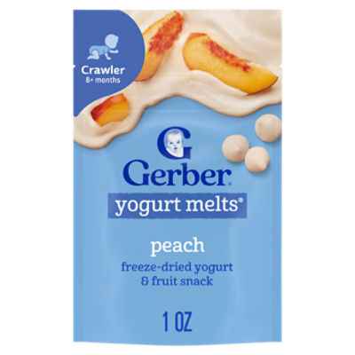 Gerber Peach Yogurt Melts Baby Food, Crawler 8+ months, 1.0 oz