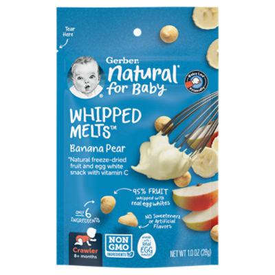 Gerber Whipped Melts Banana Pear Baby Food, Crawler, 8+ months, 1.0 oz