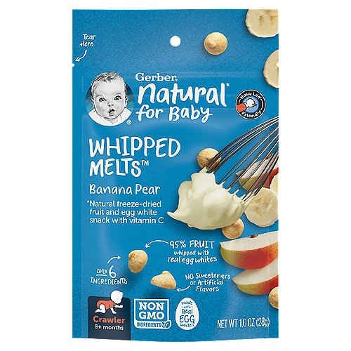 Gerber Whipped Melts Banana Pear Baby Food, Crawler, 8+ months, 1.0 oz