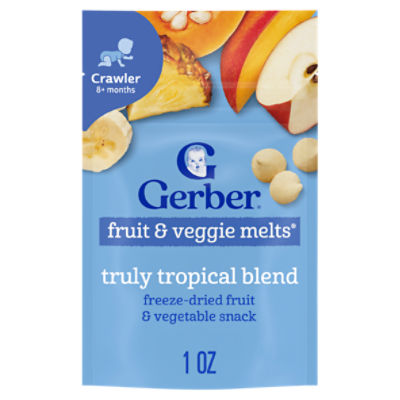 Gerber Fruit and Veggie Melts Truly Tropical Blend Baby Food, Crawler 8+ months, 1.0 oz