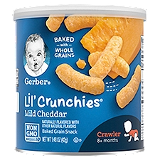 Gerber Lil Crunchies Mild Cheddar Baked Corn Snacks, 1.48 Oz