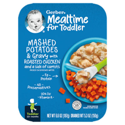 Gerber Mealtime for Toddler Mashed Potatoes & Gravy Baby Food, Toddler, 12+ months, 6.6 oz
