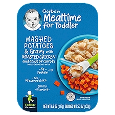 Gerber Mealtime for Toddler Mashed Potatoes & Gravy Baby Food, Toddler, 12+ months, 6.6 oz