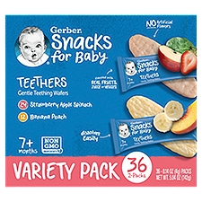 Gerber Snacks for Baby Teethers 7+ Months, Gentle Teething Wafers, 5.04 Ounce