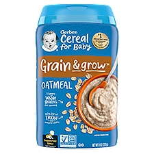 Gerber 1st Foods Cereal for Baby Grain & Grow Oatmeal Baby Food, Supported Sitter, 8 oz, 8 Ounce