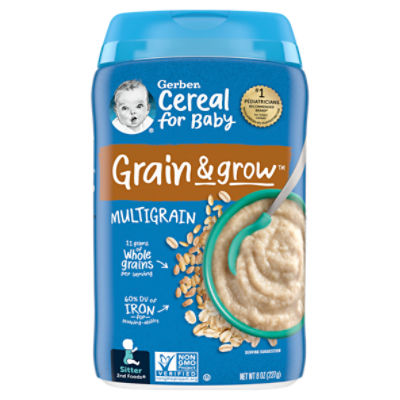 Gerber 2nd Foods Grain & Grow Multigrain Baby Food, Sitter, 8 oz