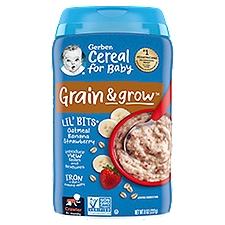 Gerber Lil' Bits Oatmeal Cereal - Banana Strawberry, 8 Ounce