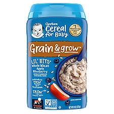 Gerber Grain & Grow Whole Wheat, Apple and Blueberry Baby Food, Crawler, 8+ Months, 8 oz