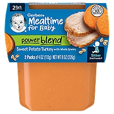 (Pack of 2) Gerber 2nd Foods Sweet Potato & Turkey with Whole Grains Dinner, 4 oz Tubs, 8 Ounce