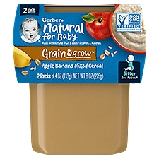 (Pack of 2) Gerber 2nd Foods Apple Banana with Mixed Cereal Baby Food, 4 oz Tubs