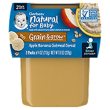 (Pack of 2) Gerber 2nd Foods Apple Banana with Oatmeal Baby Food, 4 oz Tubs, 8 Ounce