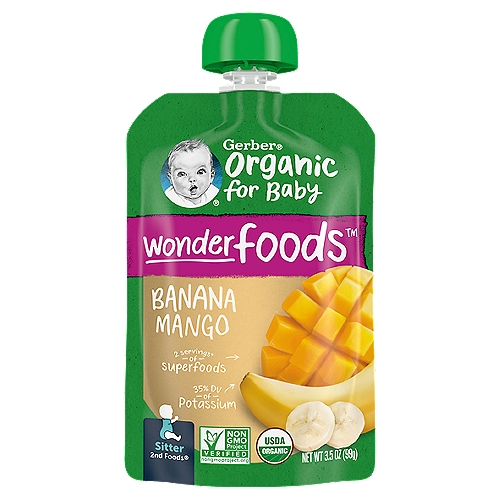 Gerber 2nd Foods Organic Banana Mango Baby Food, 3.5 oz Pouch