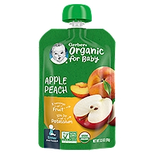 Gerber 2nd Foods Organic for Baby Apple Peach Baby Food, Sitter, 3.5 oz