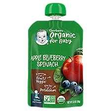 Gerber 2nd Foods Organic Pouch - Apple Blueberry Spinach, 3.5 Ounce