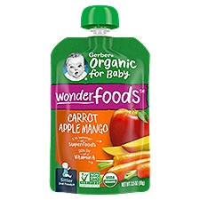 Gerber 2nd Foods Organic Carrot Apple Mango Baby Food, 3.5 oz Pouch