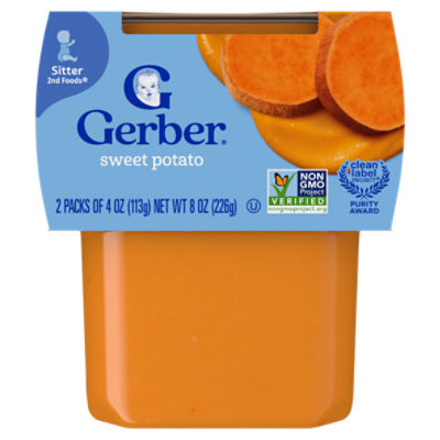 Gerber 2nd Foods Natural for Baby Sweet Potato Baby Food, Sitter, 4 oz