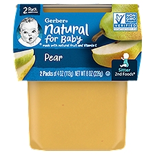 Gerber 2nd Foods Natural for Baby Pear Baby Food, Sitter, 4 oz, 2 count