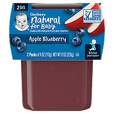 Gerber 2nd Foods Apple Blueberry Baby Food, Sitter, 4 oz, 2 count