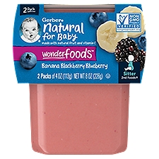 Gerber 2nd Foods Natural for Baby Banana Blackberry Blueberry Sitter, Baby Food, 8 Ounce