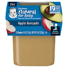 Gerber 2nd Foods Apple Avocado Baby Food, Sitter, 4 oz, 2 count, 226 Each