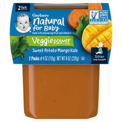 Gerber 2nd Foods Veggie Power Sweet Potato Mango Kale Baby Food, Sitter