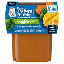 Gerber 2nd Foods Veggie Power Sweet Potato Mango Kale Baby Food, Sitter, 4 oz, 2 count