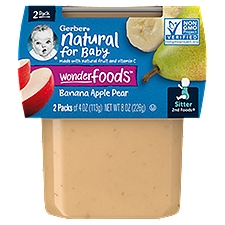 Gerber 2nd Foods Banana Apple Pear Baby Food, Sitter, 4 oz, 2 count, 8 Ounce