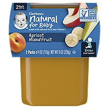 Gerber 2nd Food Natural for Baby Apricot Mixed Fruit Sitter, Baby Food, 8 Ounce