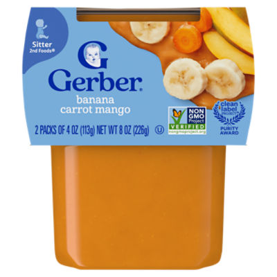Gerber 2nd Foods Natural for Baby Banana Carrot Mango Sitter, Baby Food